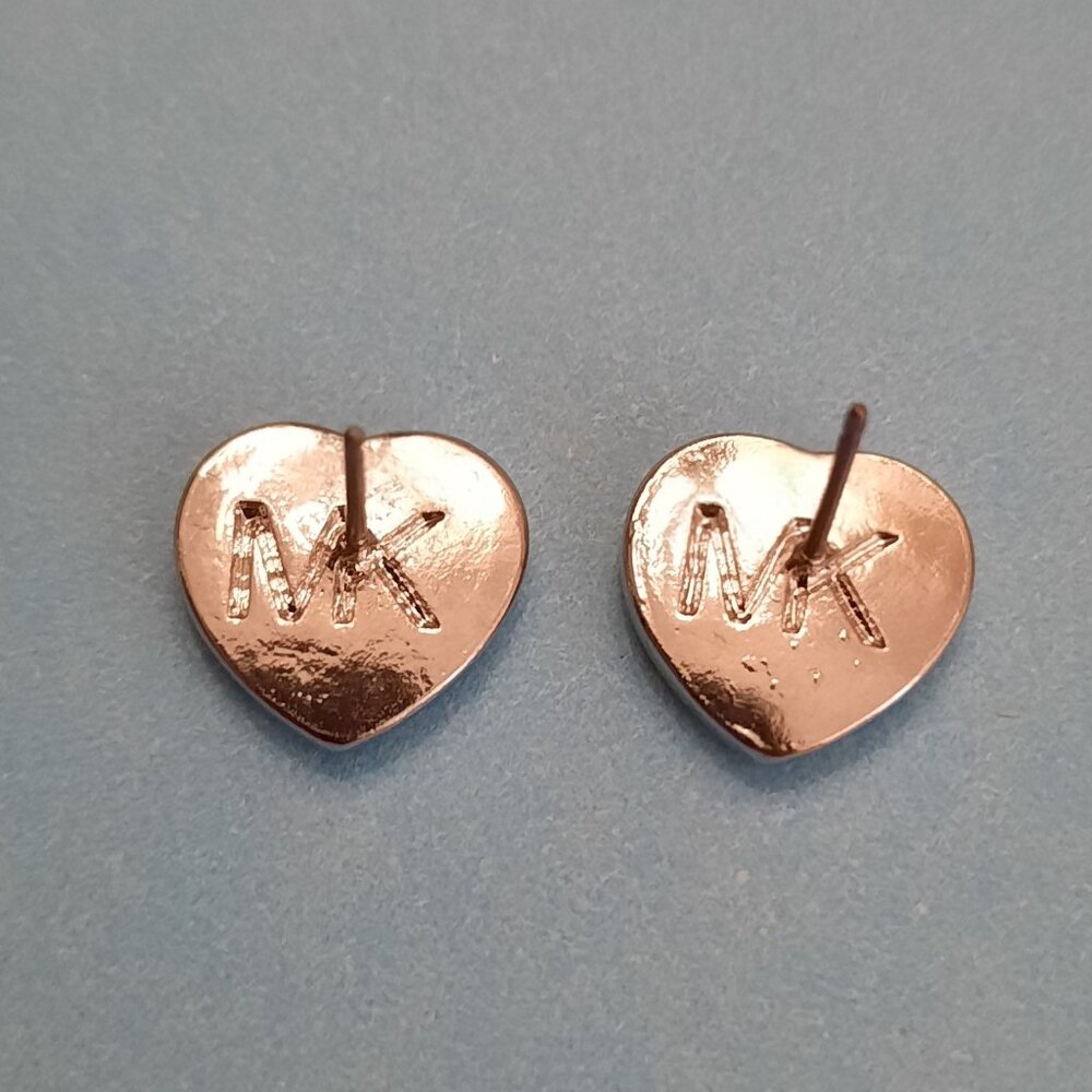 Michael Kors Silver-tone/Pave Heart Earrings - Picture 2 of 3